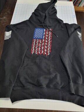 Black Graphic Sleeve Hoodie